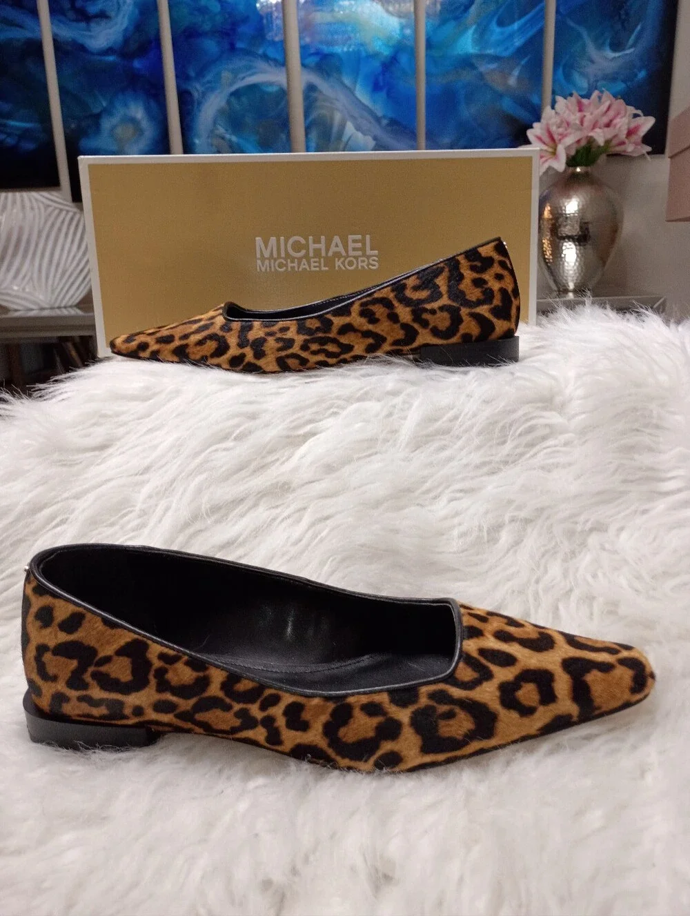 Michael Kors Darrah Cheetah Print Cow Fur Ballet Flats Women’s 6M